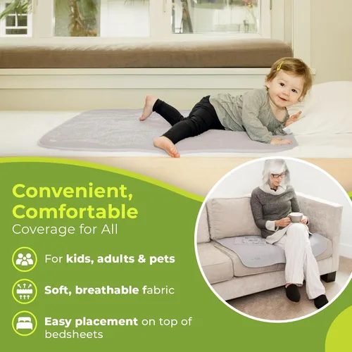 Vista 4 de PeapodMats Tapete de Cama Impermeable para Enuresis e Incontinencia - Protector Reutilizable. Colocación Segura y Transpirable. Lavable. Ecológico