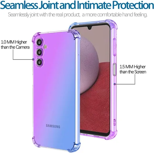 Vista 2 de Funda de teléfono para Galaxy A14, SM-A146U Samsung A14 Crystal Clear Case Gradient Slim Anti Scratch TPU a prueba de golpes Funda protectora