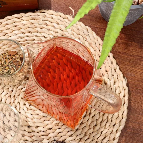 Vista 8 de Alipis Tetera cuadrada de vidrio con asa, dispensador de té transparente para el hogar y la oficina, jarra de té transparente para servir vasos