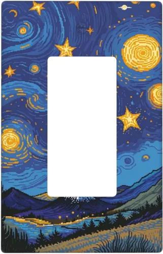 Vista 53 de Cubiertas decorativas para interruptor de luz de astronauta, placa de pared en blanco, placa frontal eléctrica para interruptor de baño, dormitorio