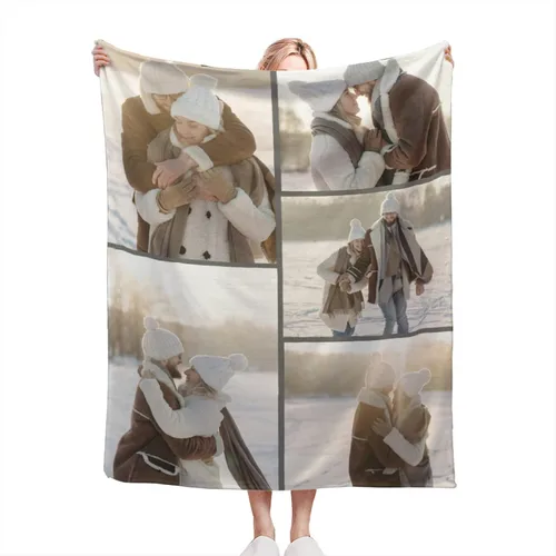 Vista 10 de Manta personalizada con texto fotográfico, manta de imagen personalizada para bebé, madre, padre, adultos, amigos, amantes, regalo personalizado