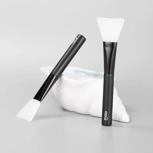 Vista 4 de MSQ Cepillo de silicona para mascarilla facial, limpiador facial suave, cepillo de máscara facial para barro, arcilla, máscara mixta de carbón Negro