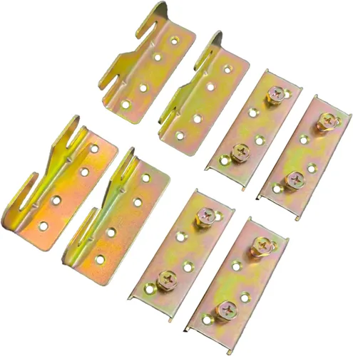Vista 3 de Soportes de riel de cama, conectores de soporte de marco de cama para camas de madera, sujetadores de soporte resistentes sin mortaja, accesorios