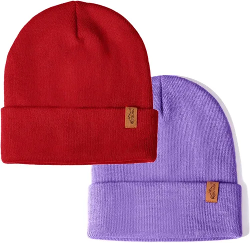 Vista 12 de Rajputana 1 y 2 Packs Gorro de invierno unisex de punto para hombre y mujer 2-Camuflaje