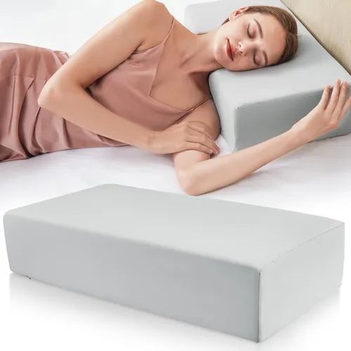 Vista 19 de Almohada de espuma viscoelástica con forma de cubo para dormir de lado, almohadas cuadradas para aliviar el dolor de cuello y hombros, almohada