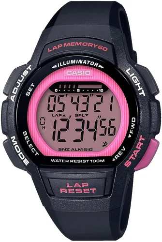 Vista 4 de Casio LWS-1000H-1AVCF Reloj de cuarzo digital para mujer de la serie Runner, color negro/verde