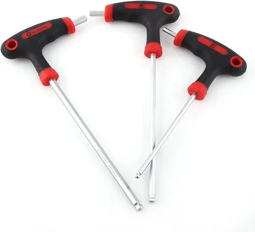 Vista 6 de Dioche Llave hexagonal, multiusos, fácil de transportar, llave hexagonal de pedal, herramienta multifuncional, llaves de llave de mango largo