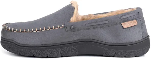 Vista 2 de Zigzagger - Pantuflas estilo mocasín de microgamuza y espuma viscoelástica, para hombre