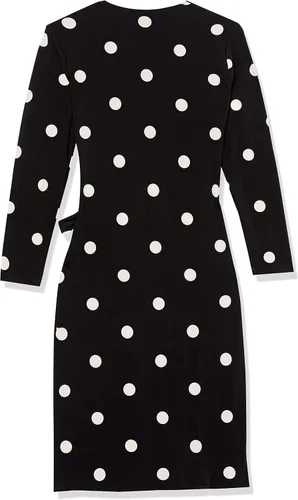 Vista 2 de Anne Klein Womens Anne Klein Petite Polka Dot Jersey Wrap Dress