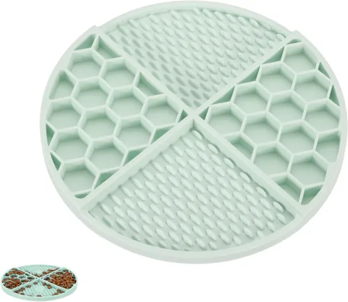 Vista 17 de Cuencos para perros de alimentación lenta, cuenco de comida para perros de comedor lento, amarillo y diámetro: 6.3 pulgadas, diseñado para perros