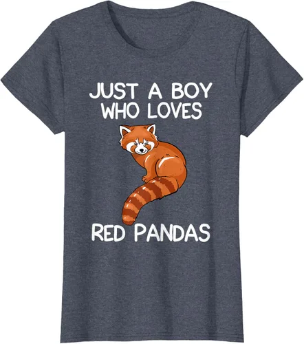 Vista 85 de Just A Boy Who Loves Red Pandas Gift - Camiseta con diseño de panda roja, Negro, S