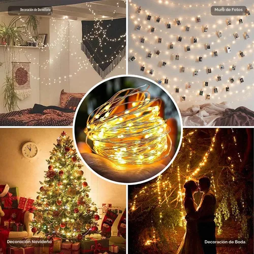 Vista 7 de Guirnalda de luces parpadeantes a pilas, paquete de 6 unidades, cable Cooper de 6.6 pies, 20 L, impermeable, para interiores, para dormitorio Blanco