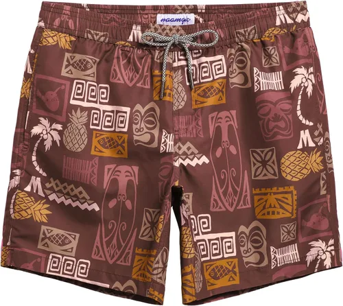 Vista 46 de maamgic Traje de baño para hombre, de secado rápido, con forro de malla, divertido traje de baño de 7 pulgadas Raya azul