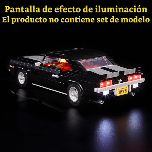 Vista 4 de GEAMENT Kit de luces LED compatible con Lego Chevrolet Camaro Z28 - Juego de iluminación para modelo Creator 10304 (modelo no incluido)