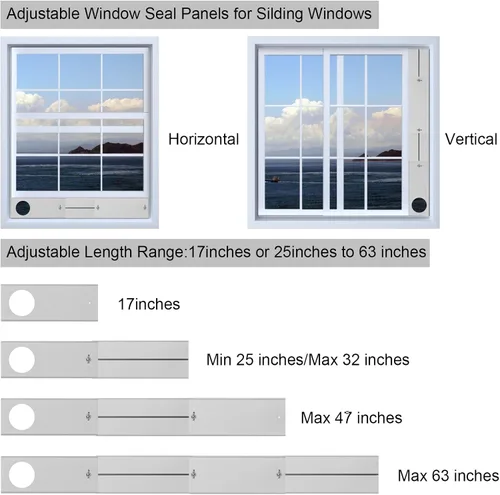 Vista 2 de HOXHA Kit de ventilación de ventana, kit de ventilación de ventana de secadora, kit de ventana de CA, compatible con conductos de secadora de 4