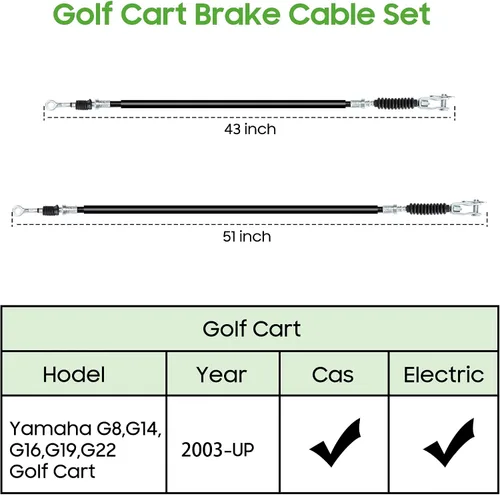Vista 7 de 10L0L Juego de cables de freno para carrito de golf compatible con Yamaha G8 G14 G16 G19 G20 G22 a gas y carros de golf eléctricos