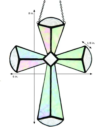 Vista 3 de J Devlin Sun Catcher - Adorno de vitral para bautismo, confirmación, primera comunión - 180