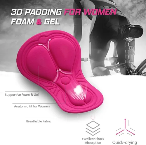 Vista 3 de LIXADA Pantalones cortos de ciclismo para mujer, 3D, acolchados, MTB