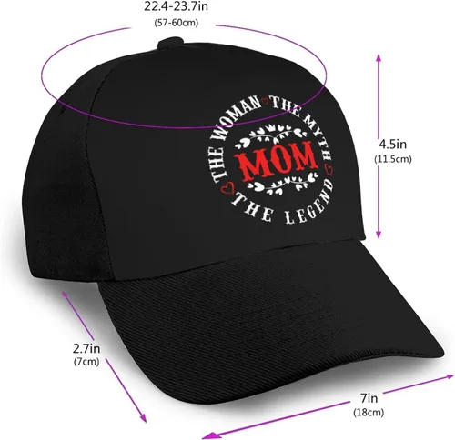 Vista 5 de KOSPOGO The Woman The Myth The Legend Baseball Cap for Men Women Baseball Hat Outdoor Casual Breathable Caps Adjustable Trucker Hat Dad Hats Black