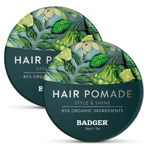 Vista 8 de Badger - Pomada para el cabello para hombres, certificada orgánica, pomada de agarre medio con gran brillo, aceites esenciales, pomada
