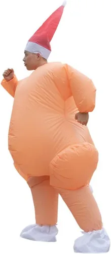 Vista 6 de Happyyami 1 juego de disfraz inflable de pavo para adultos, disfraz de pavo inflable para Halloween, otoño, cosecha, fiesta de Acción de Gracias