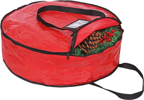 Vista 8 de Propik - Bolsa de almacenamiento para corona de 24 pulgadas, material resistente a desgarros, fácil almacenamiento, con asas resistentes y ranura