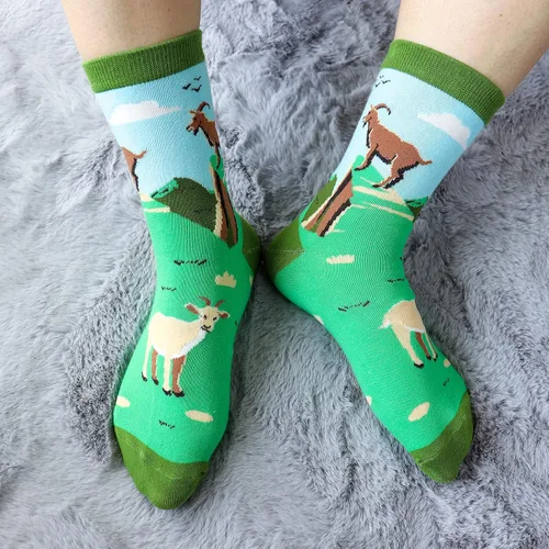 Vista 6 de Belloxis Corgi - Calcetines de algodón para mujeres y niñas enfermeras tortugas marinas pandas 5 pares