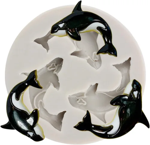 Vista 11 de Molde de silicona para fondant de delfín, molde de caramelo de chocolate con delfines Decoración de tartas de cumpleaños para boda, decoración