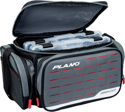 Vista 17 de Plano Bolsa de aparejos de pesca de vanguardia para fines de semana, base impermeable moldeada, almacenamiento espacioso, mangas de herramientas