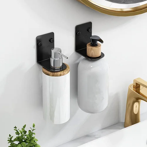 Vista 2 de BiJun Dispensador de jabón de montaje en pared, 1.06 pulgadas, 4 piezas