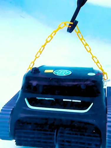 Vista 8 de Gancho de correa azul para limpiador robótico de piscinas, robot retidor de pared y línea de flotación, piscinas enterradas, inalámbrica, funciona