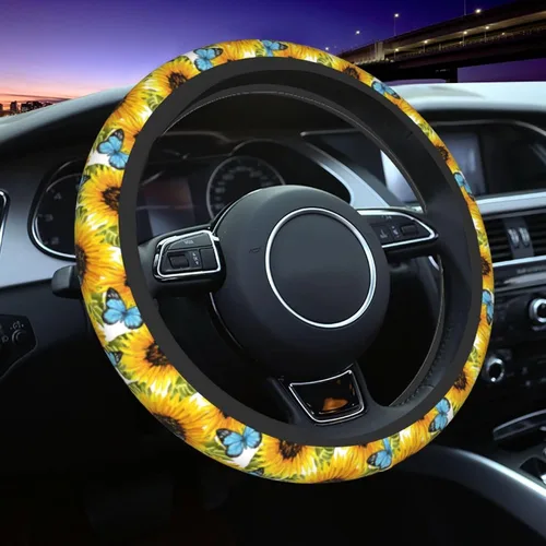 Vista 10 de Cintas multicolor para concientización sobre el cáncer, cubierta para volante de automóvil, accesorios lindos para mujeres y niñas, universal de 15