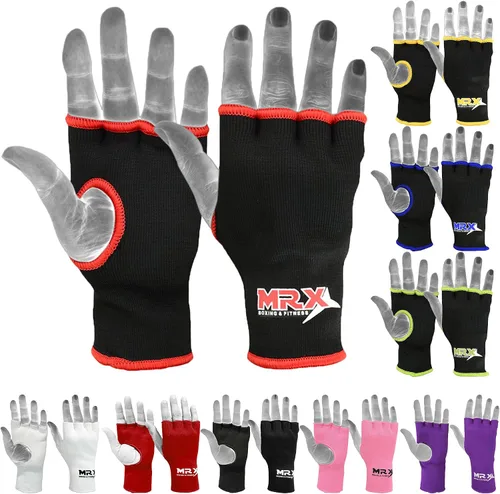 Vista 10 de Muay Thai Guantes interiores de boxeo protectores para mano, puño de MMA (negro, S)