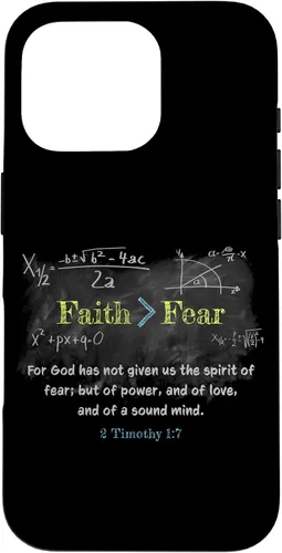 Vista 20 de Faith > Fear 2 Timothy 1:7 Christian Verse Math Equation Case for iPhone 17
