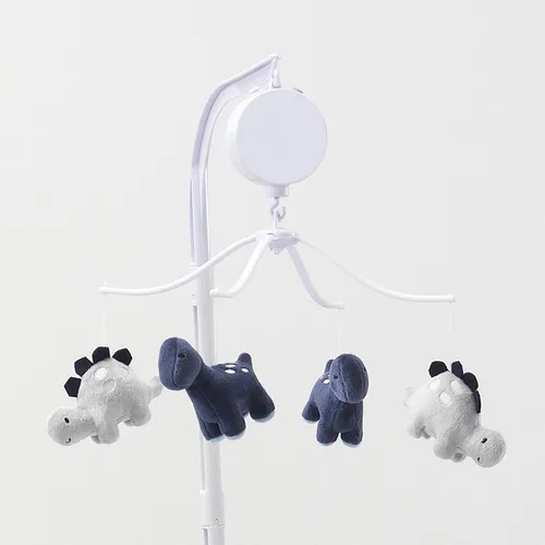 Vista 3 de Bedtime Originals Roar Dinosaur Musical Móvil, Azul/Gris