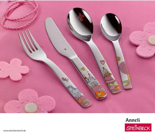 Vista 2 de WMF Princess Anneli Cromargan - Cubertería infantil, multicolor, 4 piezas