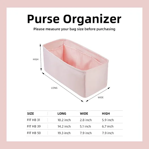 Vista 6 de DGAZ Organizador de bolso de seda para bolsas de Hermes Herbag 313950, organizador de bolsos y bolsas de lujo, inserto de bolsa Simplicity