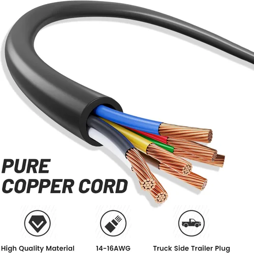 Vista 8 de MECMO Adaptador de Enchufe de Luces de Remolque del Lado del Vehículo de 4 Pines a 7 Pines, Arnés de Conector de Cableado de Remolque de Extremo