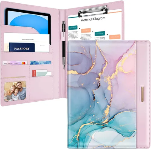 Vista 10 de Carpeta portadocumentos con purpurina/Carpeta portafolio para mujeres y hombres, WAVEYU, elegante y bonita carpeta con cubierta de portafolio
