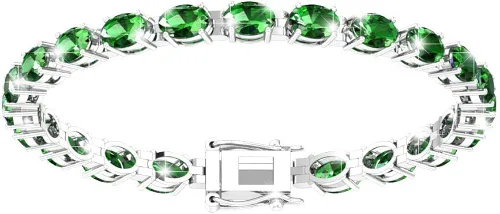 Vista 2 de Belinda Jewelz Tennis Bracelet Gift for Women Classic Jewellery 925 Sterling Silver Oval Gemstone Accent Sparkly Elegant Timeless Fine Luxury