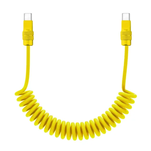 Vista 9 de chubbycable Curly Chubby - Cable de carga rápida USB C en espiral de 240 W, cable de carga retráctil trenzado duradero para automóvil compatible