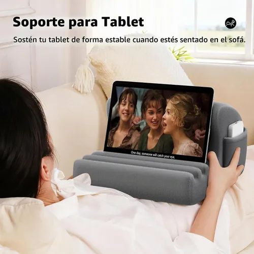 Vista 2 de Soporte de almohada para iPad de tableta, soporte de tableta para regazo Gris