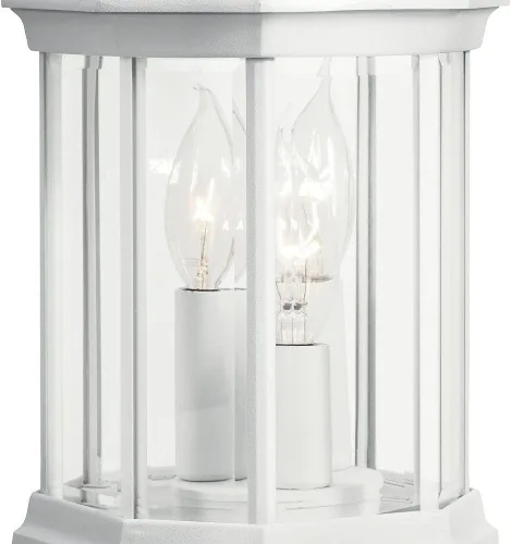 Vista 4 de Kichler Chesapeake - Lámpara de pared para exteriores de 14.75 pulgadas, 3 luces, con cristal biselado transparente, color blanco