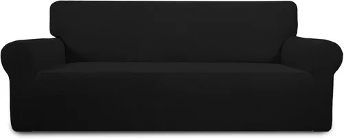 Vista 25 de PureFit Funda elástica para sofá biplaza, funda de sofá suave y antideslizante de jacquard de elastano, protector de muebles lavable con espuma