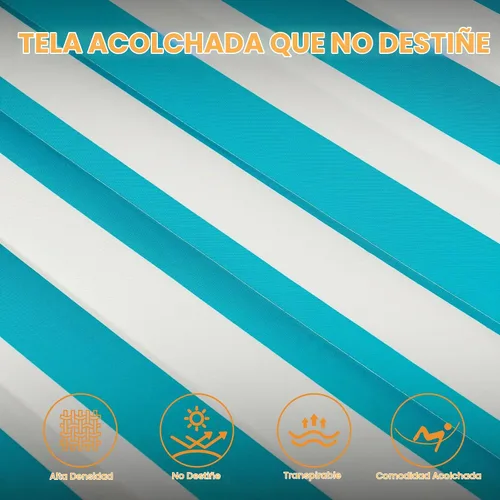 Vista 7 de Lazy Daze - Hamaca acolchada doble con almohada y mosquetones, rayas Sailor Stripe