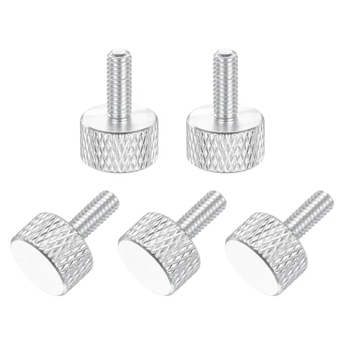 Vista 44 de MECCANIXITY 5 piezas M6x14mm Tornillos de pulgar estriado de cabeza plana, pernos de rosca completa de aleación de aluminio sólido para carcasas