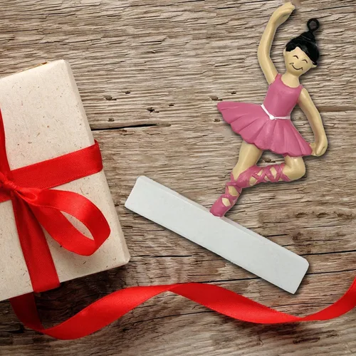 Vista 3 de Adorno de Navidad personalizado bailarina bailarina, bailarina de ballet, morena