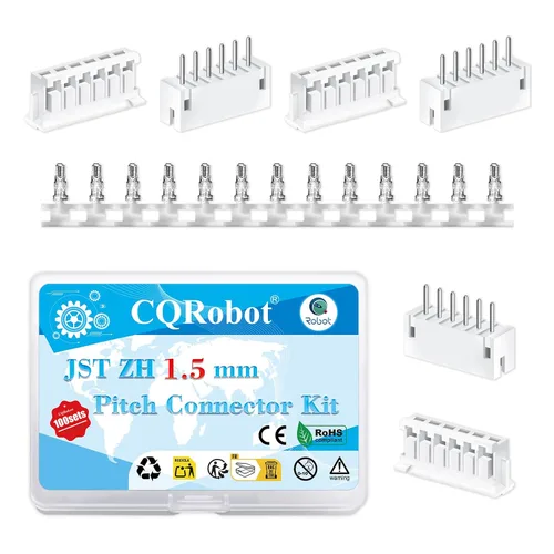 Vista 18 de CQRobot JST EL 4.5 mm de paso 2 pines conector electrónico IC macho, enchufes hembra carcasa y kit de terminales de crimpado en T macho/hembra. 50