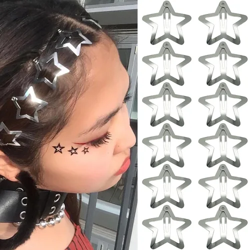 Vista 6 de GKETN 10 pinzas para el cabello de estrella de 1.22 pulgadas, pasadores