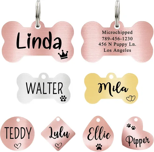 Vista 14 de Ultra Joys Etiqueta de identificación personalizada para perros y gatos